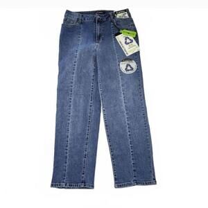 d.j. jeans Women's Casual Pants Size 4 Blue Recycled Denim High Waist Straight